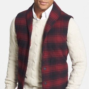 1901 Shawl Collar Puffer Vest Red/Black
